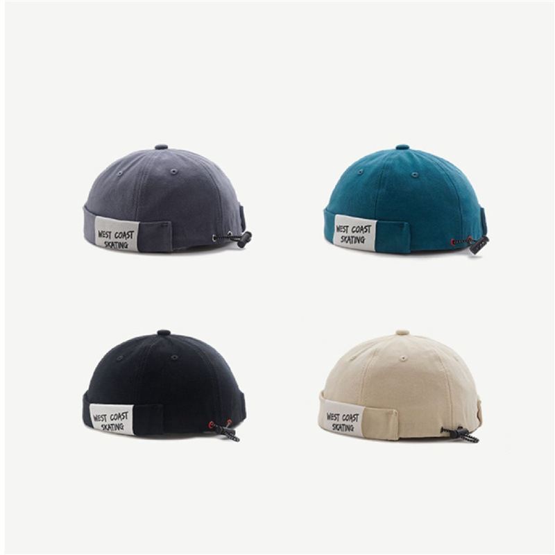 Letter Cloth Logo Melon Læder Hat