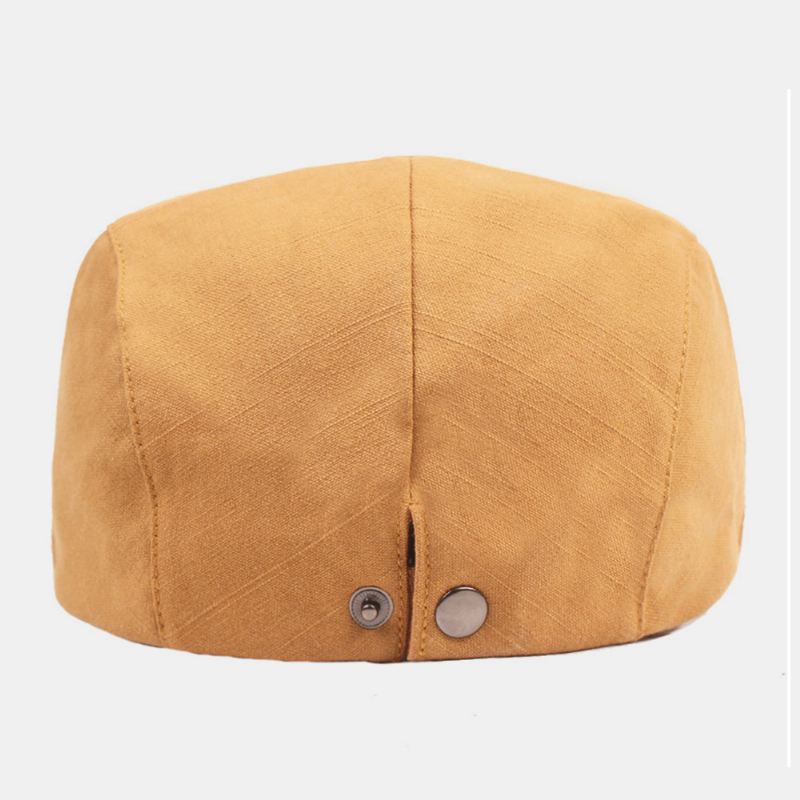 Mænd Bomuld Baret Cap Ensfarve Justerbar Casual Retro Solskærm Forward Cap Flad Hat