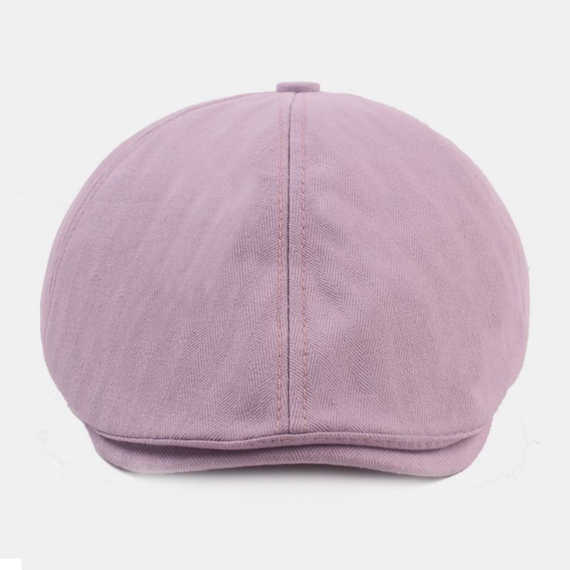 Mænd Bomuld Baret Cap Ensfarvet Retro Justerbar Newsboy Hat Maler Hat Octagonal Hat