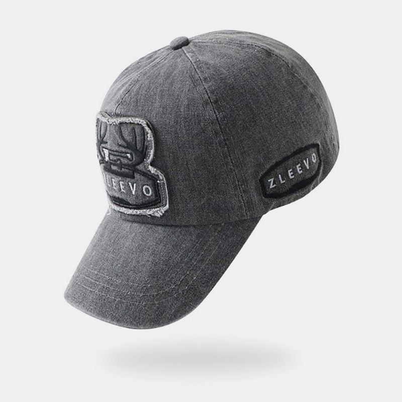 Mænd Bomuld Blød Top Stor Skygge Broderi Baseballkasket Casual Justerbar Åndbar Monteret Kasket