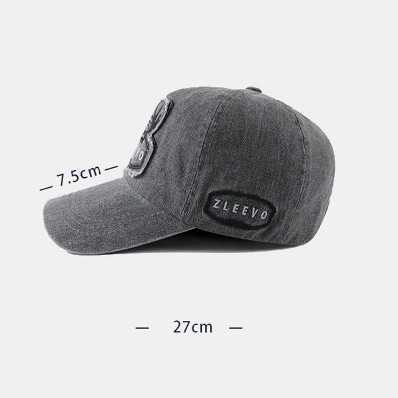 Mænd Bomuld Blød Top Stor Skygge Broderi Baseballkasket Casual Justerbar Åndbar Monteret Kasket