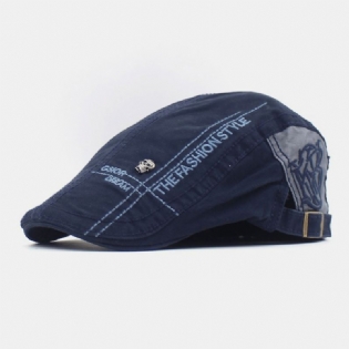 Mænd Bomuld Broderi Brev Cool Kranie Decor Casual Mode Flad Hat Frem Hat Baretter Hat