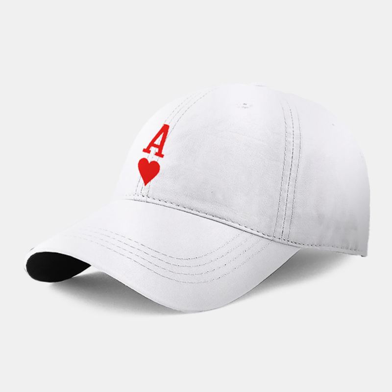 Mænd Bomuld Ensfarvet Poker Kærlighedsbrev Spades En Casual Baseball Cap