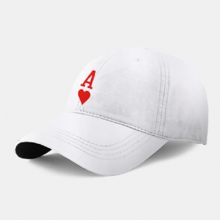 Mænd Bomuld Ensfarvet Poker Kærlighedsbrev Spades En Casual Baseball Cap