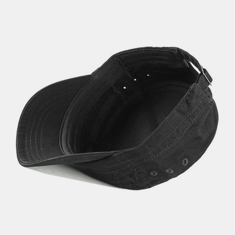 Mænd Bomuld Linned Ensfarvet Etiket Syning Udendørs Solskærm Casual Military Cap Flad Cap