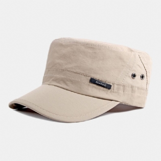 Mænd Ensfarvede Tynd Åndbar Flad Top Hat Udendørs Casual Solsejl Kadett Army Kasketter Militære Kasketter