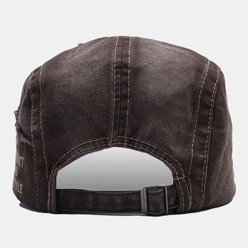 Mænd Farve-matchende Hånd Brev Broderi Justerbar Afslappet Solsejl Baret Cap Flad Hat