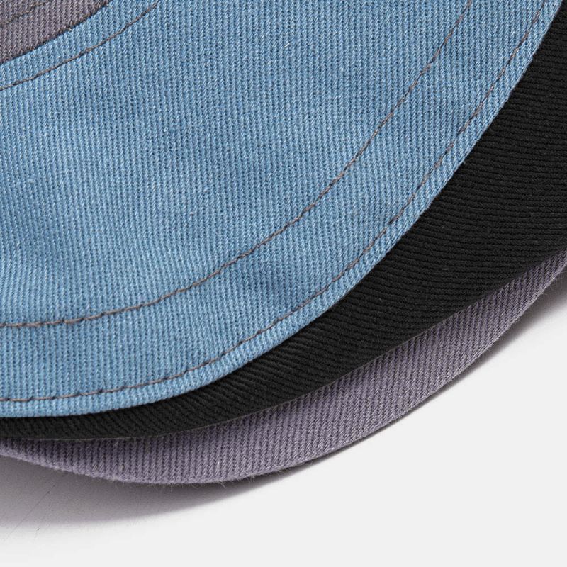 Mænd Farve-matchende Hånd Justerbar Mode Afslappet Solskygge Baret Cap Flad Hat