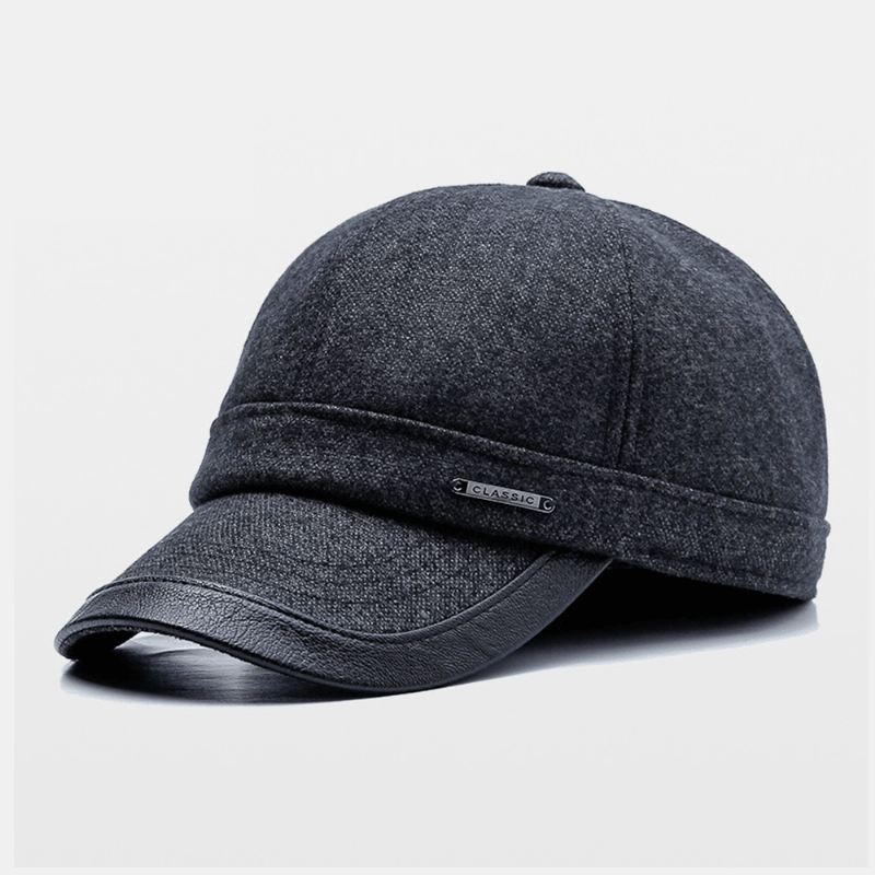 Mænd Filt Høreværn Varm Efterår Og Vinter Udendørs Sport Casual Baseball Cap
