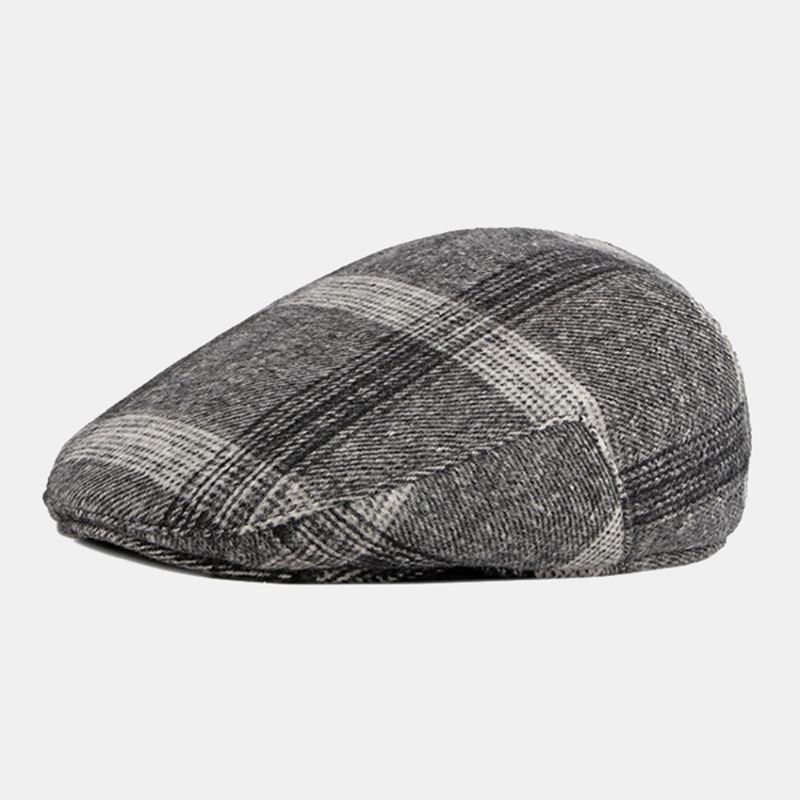 Mænd Justerbar Elastisk Bånd Design Baseret Kasket Britisk Retro Midaldrende Og Ældre Vinter Ørebeskyttelse Øreværn Fremad Hat