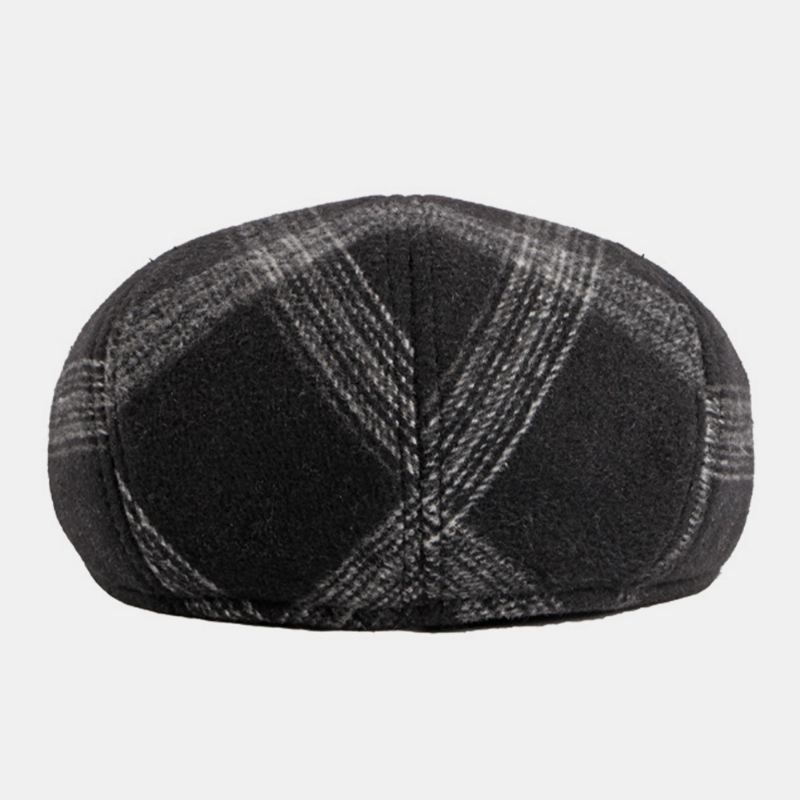 Mænd Justerbar Elastisk Bånd Design Baseret Kasket Britisk Retro Midaldrende Og Ældre Vinter Ørebeskyttelse Øreværn Fremad Hat