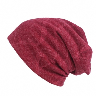 Mænd Kvinder Bomuld Solid Varm Beanie Hatte Vinter Udendørs Tykke Blød Fritid Cap