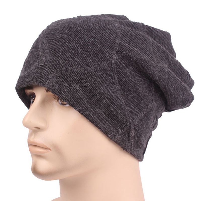 Mænd Kvinder Bomuld Solid Varm Beanie Hatte Vinter Udendørs Tykke Blød Fritid Cap