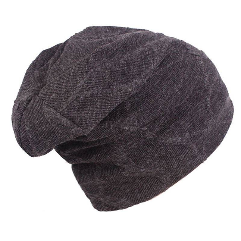 Mænd Kvinder Bomuld Solid Varm Beanie Hatte Vinter Udendørs Tykke Blød Fritid Cap