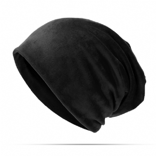 Mænd Kvinder Solid Velvet Warm Beanie Hat Casual Ørebeskyttelse Vinter Hat