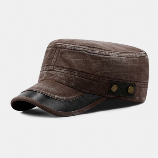 Mænd Lavet-gammel Denimstjerner Nittemønster Åndbar Solskærm Militærhat Flad Hat Peaked Cap