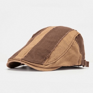 Mænd Make-gamle Patchwork Flad Hat Britisk Retro Simple Newsboy Hat Ivy Cap Forward Cap Baret Cap