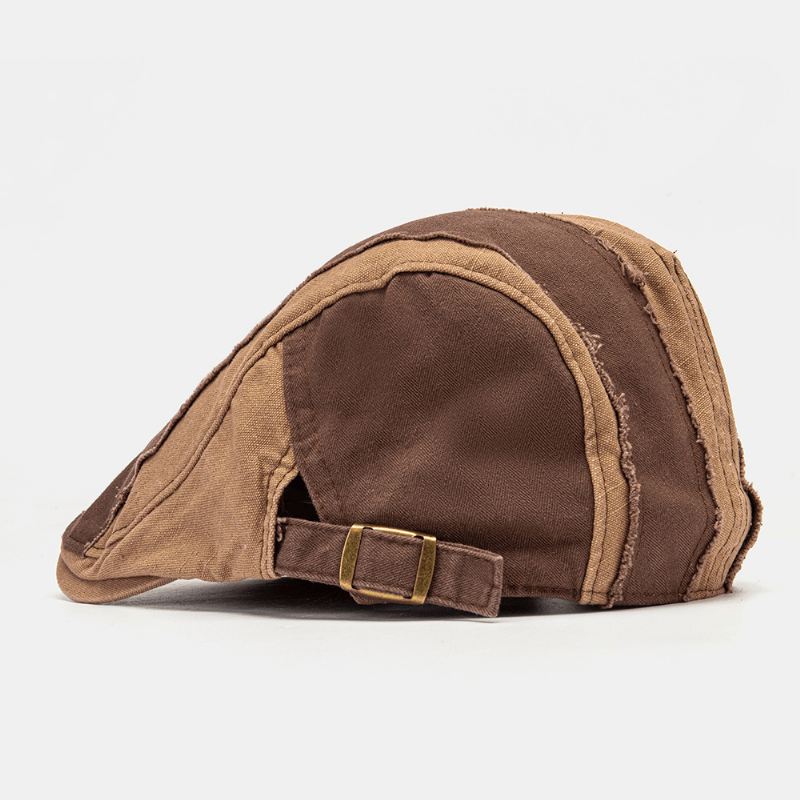 Mænd Make-gamle Patchwork Flad Hat Britisk Retro Simple Newsboy Hat Ivy Cap Forward Cap Baret Cap