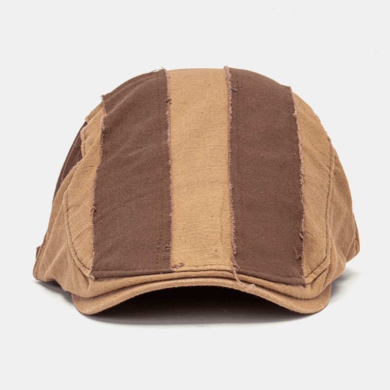 Mænd Make-gamle Patchwork Flad Hat Britisk Retro Simple Newsboy Hat Ivy Cap Forward Cap Baret Cap