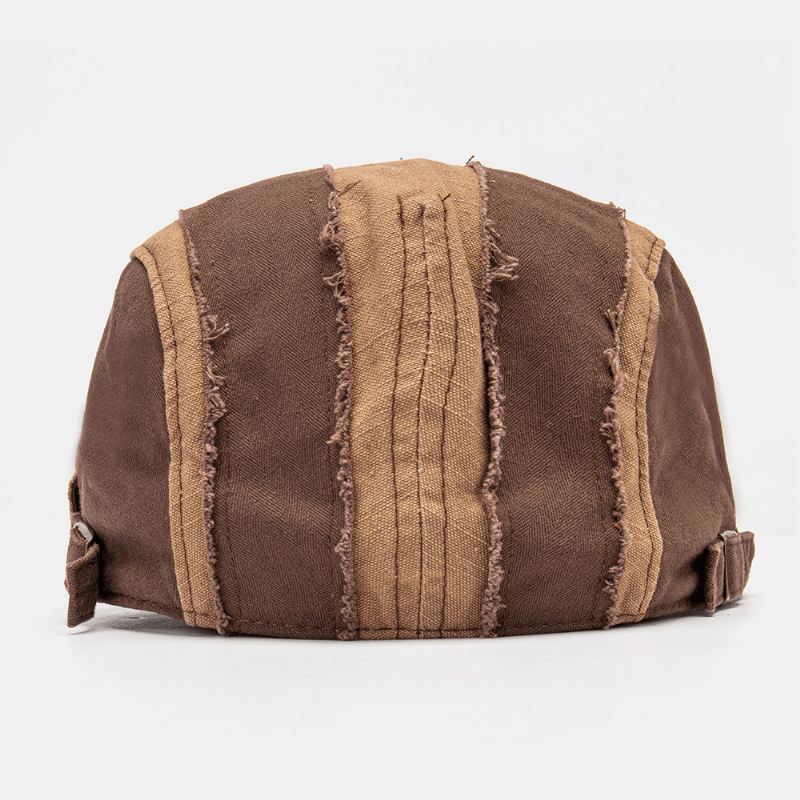 Mænd Make-gamle Patchwork Flad Hat Britisk Retro Simple Newsboy Hat Ivy Cap Forward Cap Baret Cap