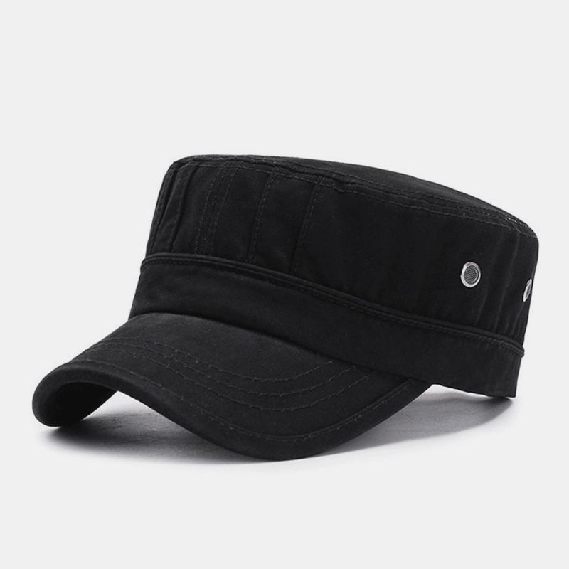 Mænd Mode Åndbar Nødstedte Military Cap Casual Justerbar Solskærm Flad Top Cap Cadet Hat