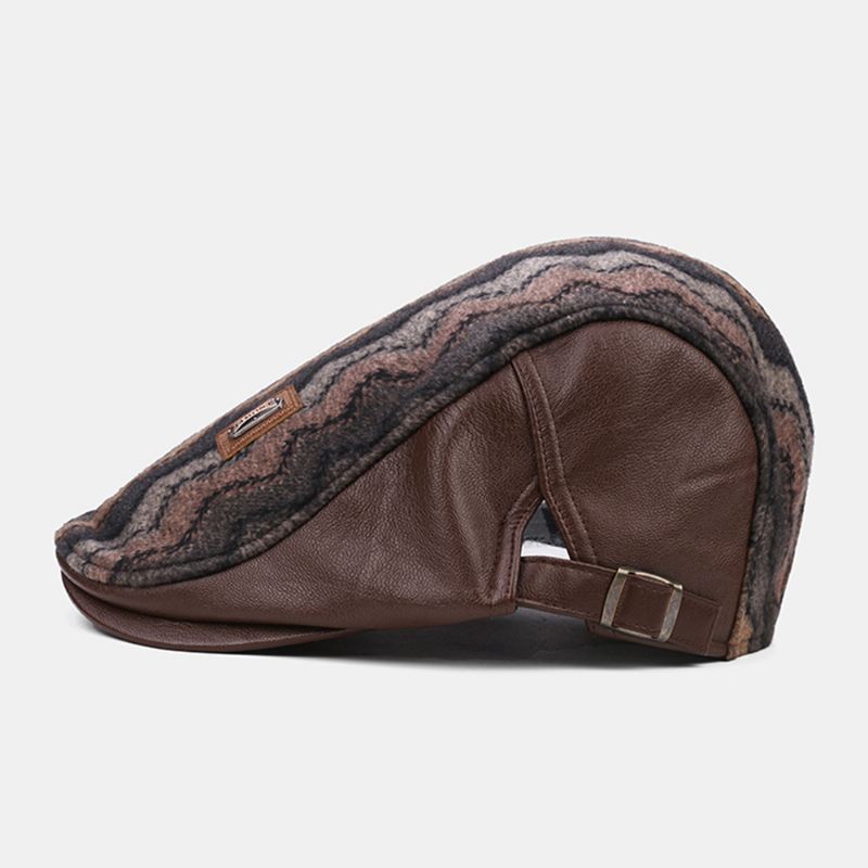Mænd Retro Casual Udendørs Wave Stripe Patchwork Baseret Hat Fremad Hat