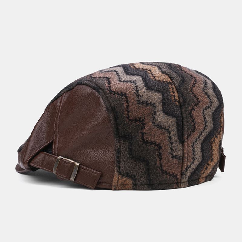 Mænd Retro Casual Udendørs Wave Stripe Patchwork Baseret Hat Fremad Hat