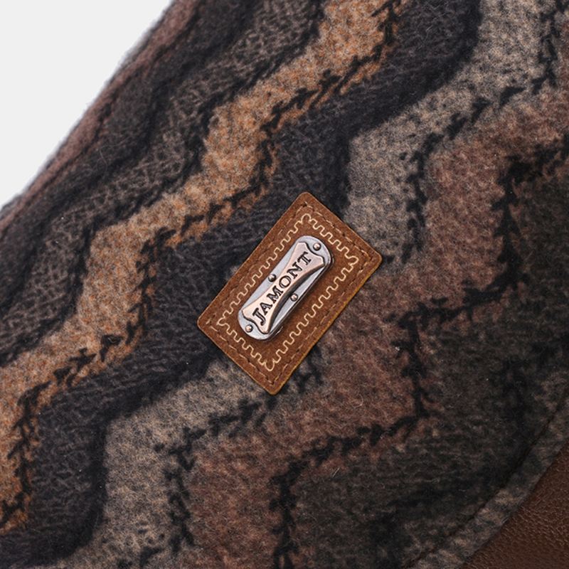 Mænd Retro Casual Udendørs Wave Stripe Patchwork Baseret Hat Fremad Hat