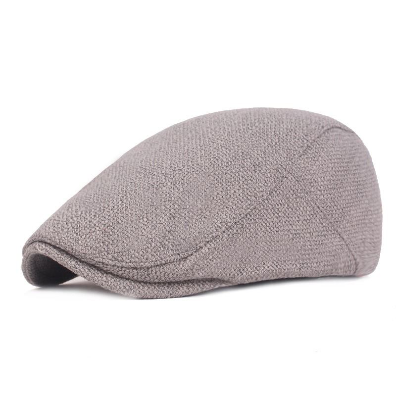 Mænd Sommer Linned Justerbar Maler Baret Hat Newsboy Cabbie Flade Kasketter