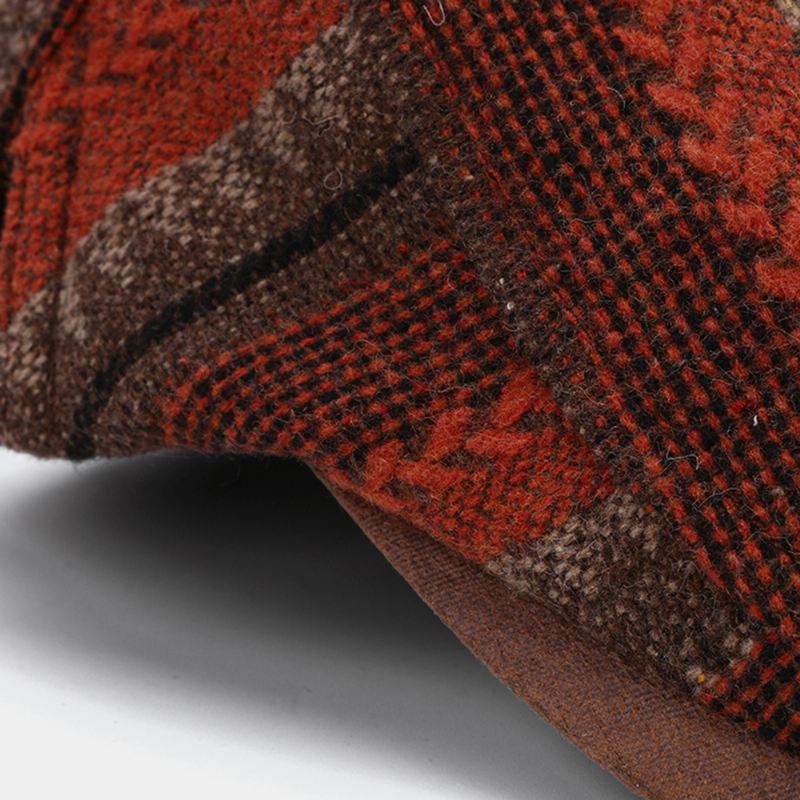 Mænd Strik Stribe Patchwork Retro Casual Udendørs Forward Hat Baskerhat