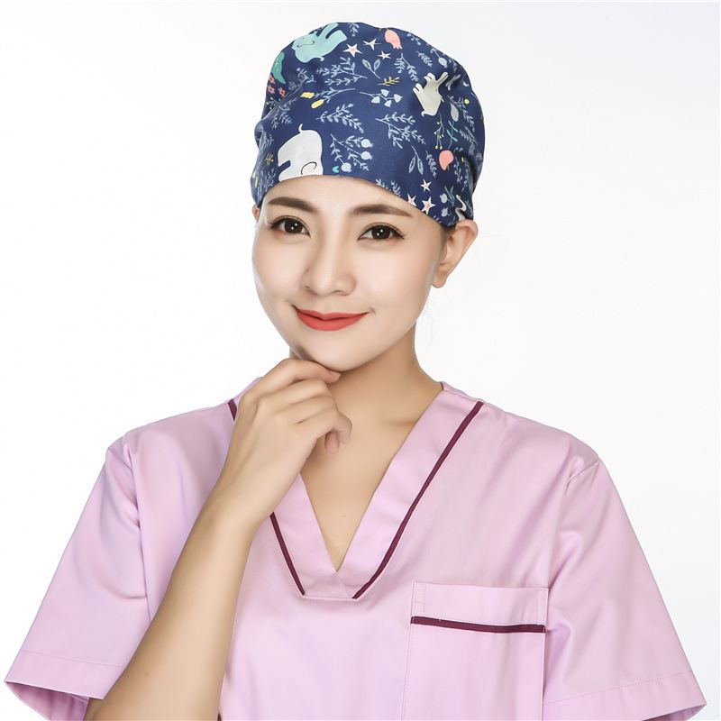 Scrub Caps Kirurgisk Cap Bomuld Kemoterapi Tynd Turban