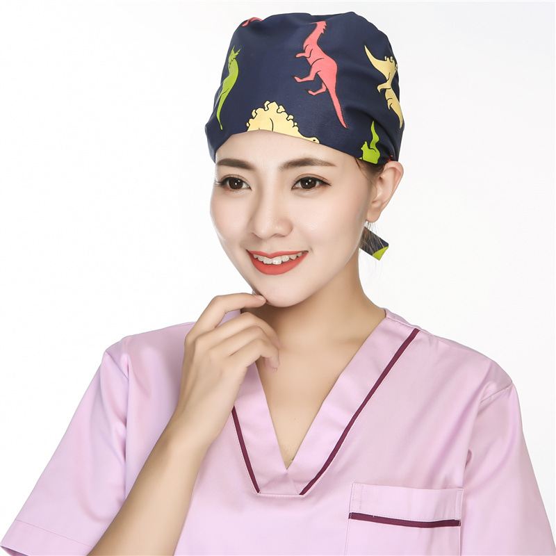 Scrub Caps Kirurgisk Cap Bomuld Kemoterapi Tynd Turban