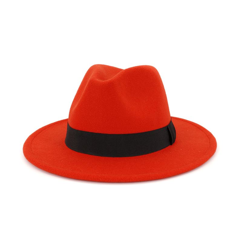 Sort Tophat Europæisk Og Amerikansk Britisk Stil All-match Fladskygget Jazzhat Ulden Hat