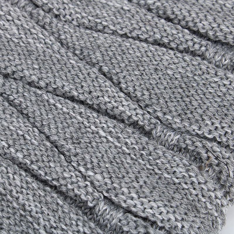 Tide Knit Wool Hat Plus Warm Diamond Head Outdoor Beanie Hat Til Mænd