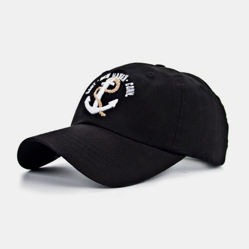 Unisex Afslappet Justerbar Kasket Båd Anker Broderi Udendørs Vedbend Cap Baseball Hatte