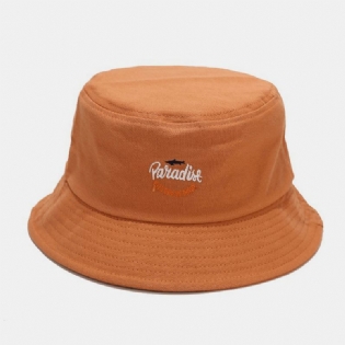 Unisex Bomuld Ensfarvet Haj Bogstavmønster Broderi Mode Solskærm Bucket Hat