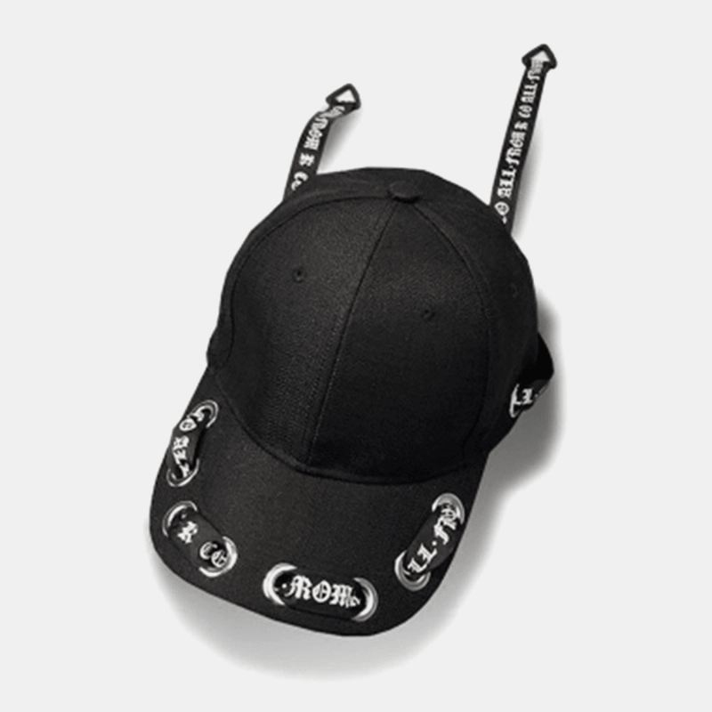 Unisex Bomuld Lang Bandage Dekoration Bogstaver Mønster Casual Solcreme Baseball Cap