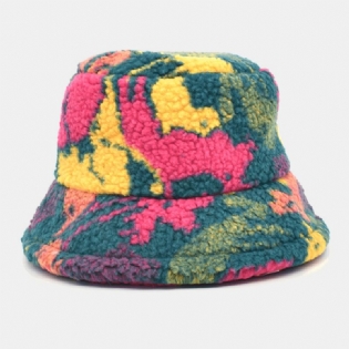 Unisex Bomuldsblanding Farvetryk Fløjl Holder Varmen Udendørs Rejse Casual Bucket Hat