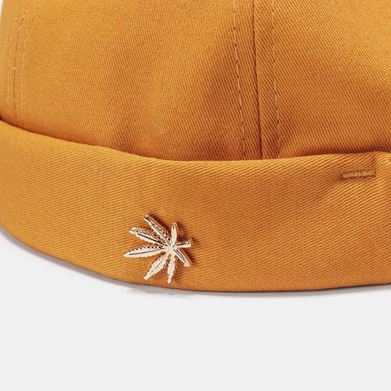Unisex-bremløse Hatte Ensfarvet Kokosnødtræ-label Skull Caps