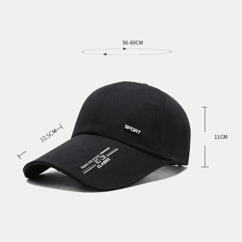 Unisex Casual Canvas Forlæng Rand Taske Rand Baseball Cap Udendørs Cykling Fiskeri Solsejl Justerbar Hat