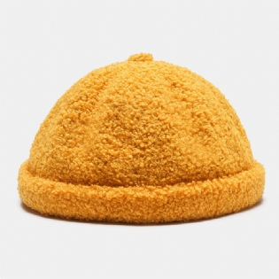 Unisex Ensfarvet Fleece Varm Udlejer-kasket Udendørs Afslappet Solsejl Uden Skygge Beanie-kraniekasket
