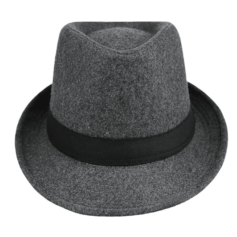 Unisex Jazzkasket Vintage Uldspand Trilby Rand Fedora Panamahat