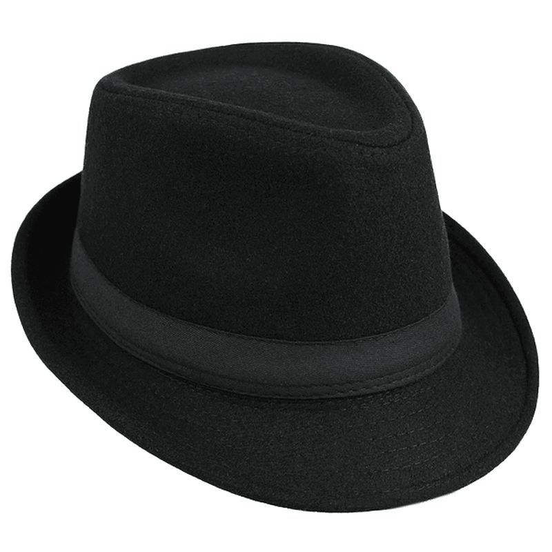 Unisex Jazzkasket Vintage Uldspand Trilby Rand Fedora Panamahat