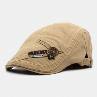 Unisex Kortskygget Brevbroderi Baretkasket Retro Udendørs Casual Solcreme Adjustale Cabbie Hat Forward Hat Flad Hat Newsboy Hat