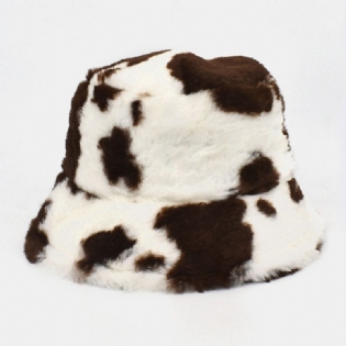 Unisex Lammehår Blødt Varmt Afslappet All-match Sød Komønster Bucket Hat