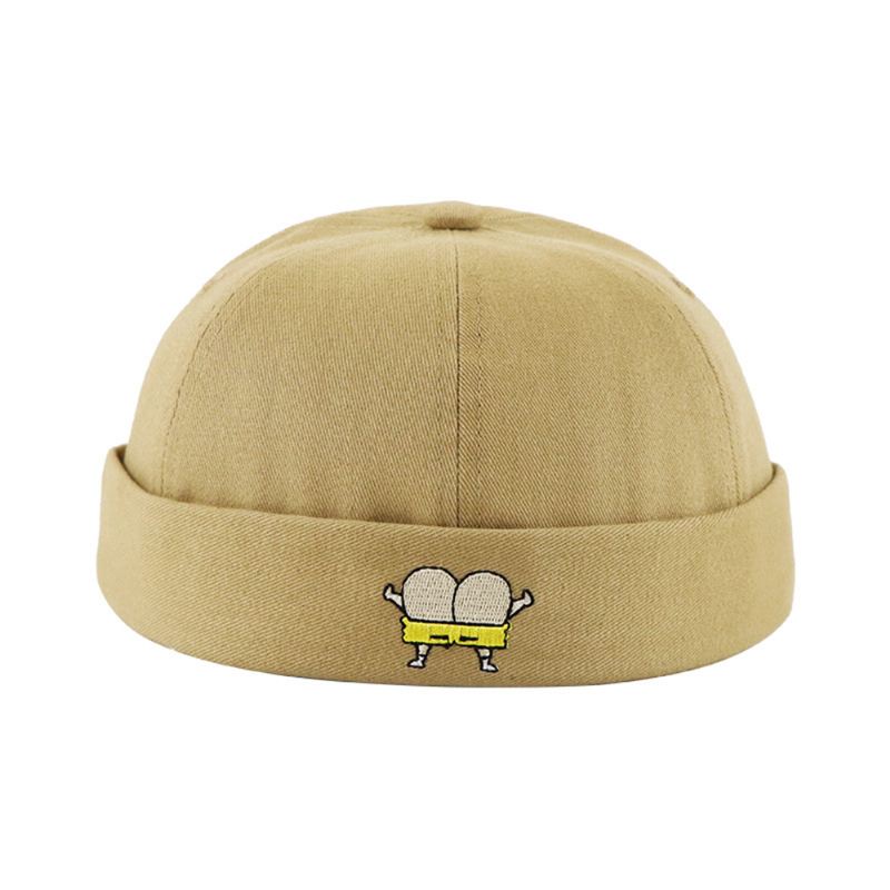 Unisex-melonhat Sommertyndt Snit Hip Hop Udlejer Hat Retro Leisure Street Brimless Hatte