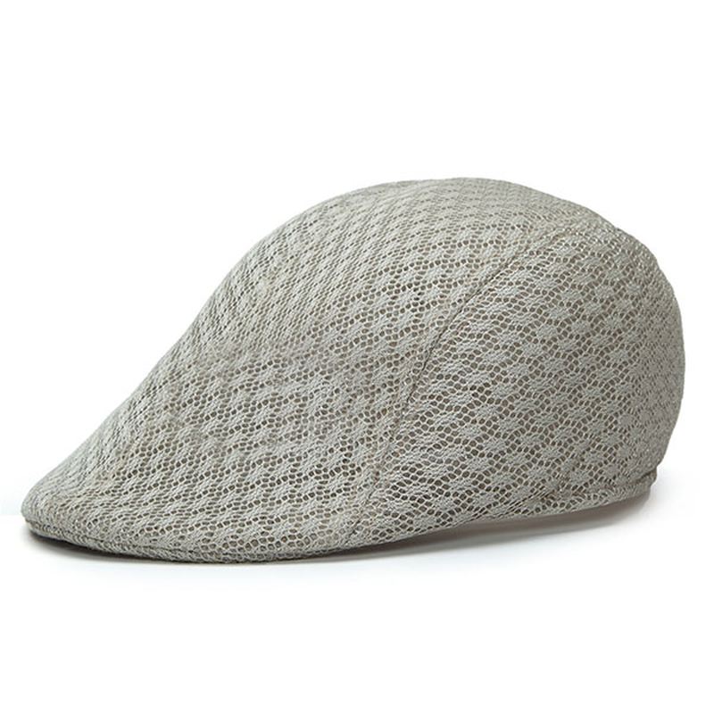 Unisex Mesh Baskerhatte Åndbar Solid Outdoor Sports Cabbie Golf Gentleman Visir Cap