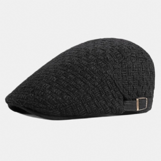Unisex Minimalistisk Forward Cap Britisk Vintage Uld Baret-hatte