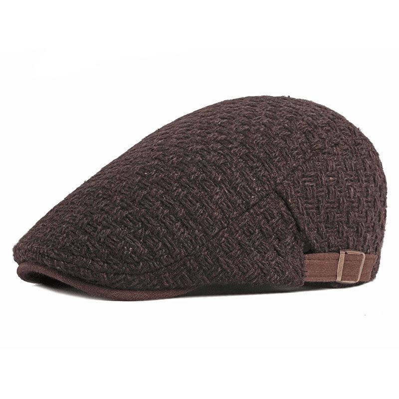 Unisex Minimalistisk Forward Cap Britisk Vintage Uld Baret-hatte