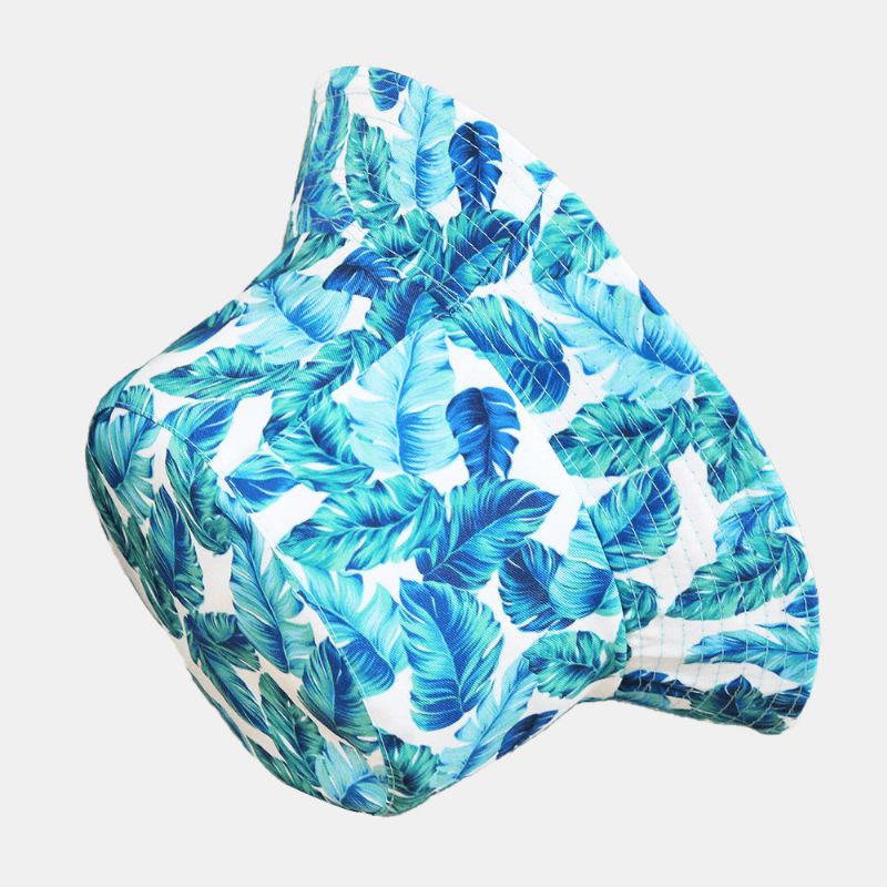 Unisex Overlay Blade Med Tryk Vendbar Bucket Hat Dobbeltsidet Solhat Sommerrejse Strandhat